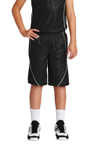 DISCONTINUED  Sport-Tek ®  Youth PosiCharge ®  Mesh Reversible Spliced Short. YT565